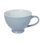 Now Designs Stamped Latte Stoneware Mug, Slate Blue