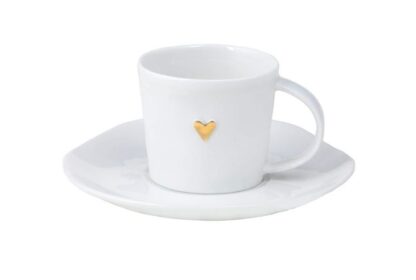 Räder Porcelain Cup & Saucer, Gold Heart - Image 2
