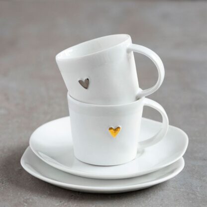 Räder Porcelain Cup & Saucer, Gold Heart - Image 3