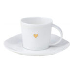 Räder Porcelain Cup & Saucer, Gold Heart