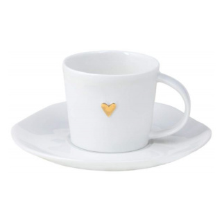 Räder Porcelain Cup & Saucer, Gold Heart