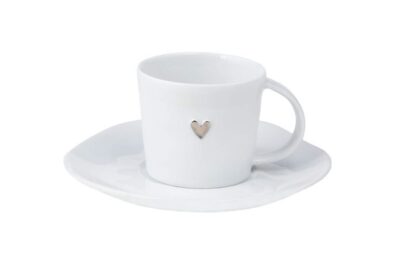 Räder Porcelain Cup & Saucer, Silver Heart - Image 3