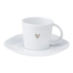 Räder Porcelain Cup & Saucer, Silver Heart