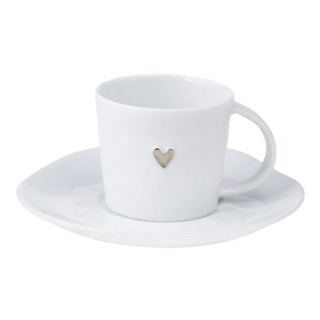 Räder Porcelain Cup & Saucer, Silver Heart