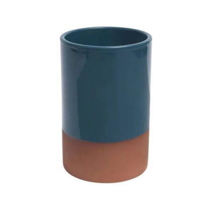 Dexam Sintra Glazed Terracotta Wine Cooler, Ink Blue - Image 2