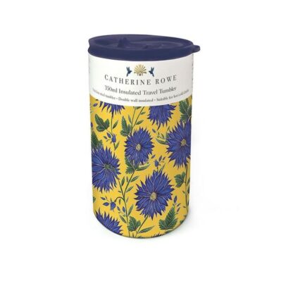 Museums & Galleries Travel Tumbler, Blue Flowers - Image 2