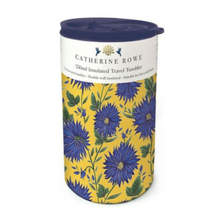 Museums & Galleries Travel Tumbler, Blue Flowers