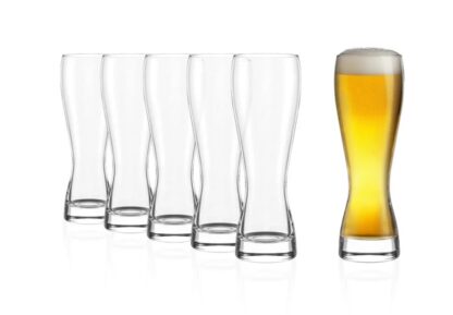 Stölzle Lausitz Grandezza Weizenbier Beer Glasses, 395ml, Set of 6 - Image 3