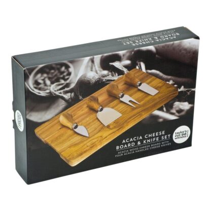 Taylors Acacia Cheese Board and Knife Set, 4pc - Image 5