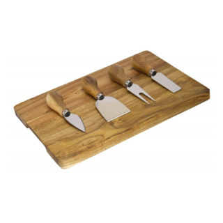 Taylors Acacia Cheese Board and Knife Set, 4pc