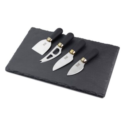 Taylors Brooklyn Brass Cheese Knife & Slate Cheese Board Set, 4pc - Image 6