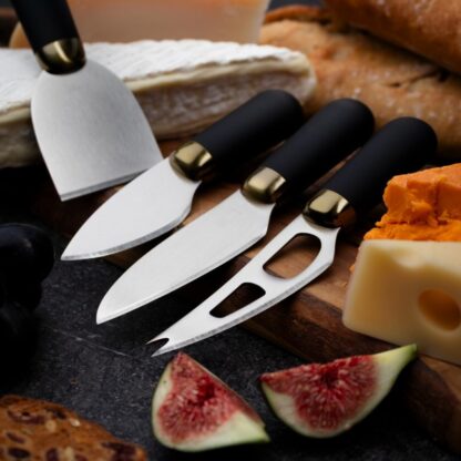 Taylors Brooklyn Brass Cheese Knife & Slate Cheese Board Set, 4pc - Image 4
