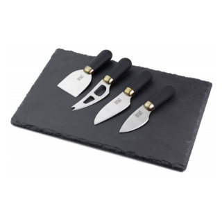 Taylors Brooklyn Brass Cheese Knife & Slate Cheese Board Set, 4pc
