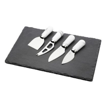 Taylors Brooklyn Chrome Marble Cheese Knife Board Set, 4pc - Image 2