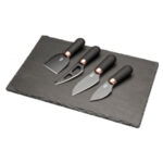 Taylors Brooklyn Copper Cheese Knife & Slate Board Set, 4pc