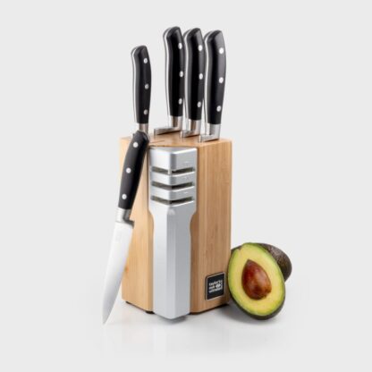 Taylors Henley 5pc Bamboo Block Set with 3-Stage Sharpener - Image 3