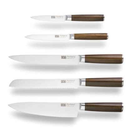Taylors Portland Walnut 5pc Presentation Kitchen Knife Set - Image 3