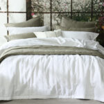 Laundered Linen Bedspread Set, White