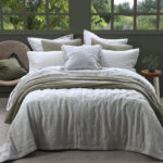 Laundered Linen Bedspread Set, Pewter