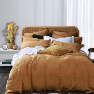 Laundered Linen Duvet Set, Cumin