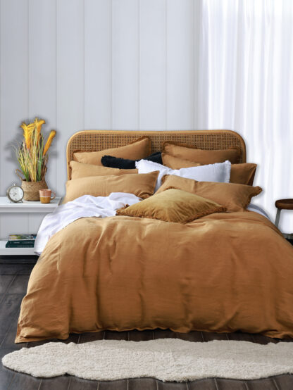 Laundered Linen Duvet Set, Cumin