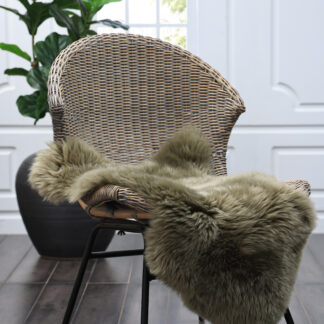 New Zealand Wool Sheepskin Rug, Olive, Single