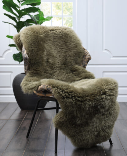New Zealand Wool Sheepskin Rug, Olive, Double