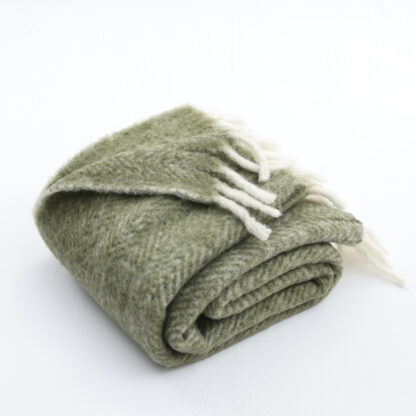 NZ Wool Throw, Olive