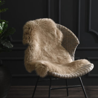 New Zealand Wool Sheepskin Rug, Taupe, Single