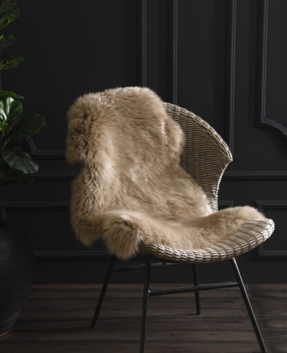 New Zealand Wool Sheepskin Rug, Taupe, Single