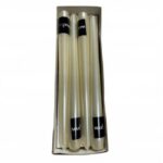 Wrapped Taper Candles, 250mm, Metallic Pearl White, 12 Pack