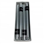 Wrapped Taper Candles, 250mm, Metallic Silver, Straight Sided, 12 Pack