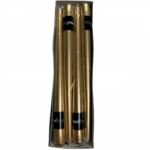 Wrapped Taper Candles, 300mm, Metallic Gold, 12 Pack