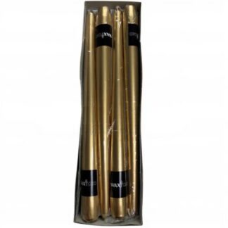 Wrapped Taper Candles, 300mm, Metallic Gold, 12 Pack