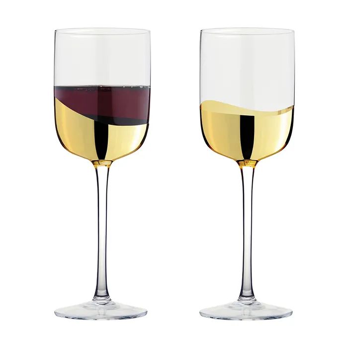 Anton Studio Wave Wine Glasses, Gold, Set of 2 - Image 2