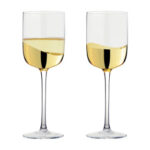 Anton Studio Wave Wine Glasses, Gold, Set of 2