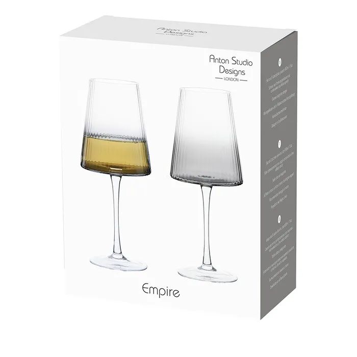 Anton Studio Empire Smoke Wine Glasses, Set of 2 - Image 6