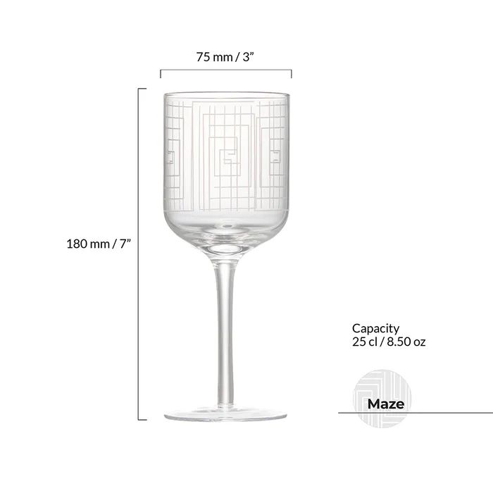 Anton Studio Maze Wine Glasses, Set of 2 - Image 4