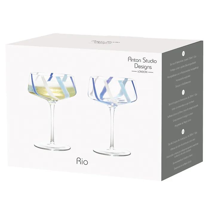 Anton Studio Rio Azure Champagne Saucers, Set of 2 - Image 6