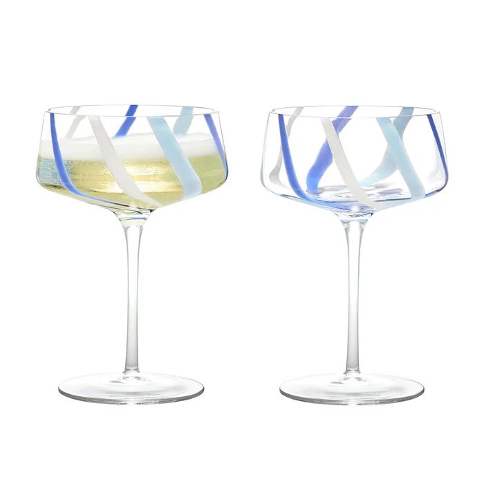 Anton Studio Rio Azure Champagne Saucers, Set of 2 - Image 3