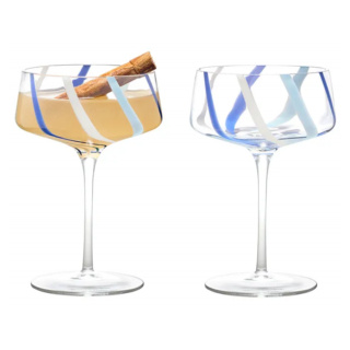 Anton Studio Rio Azure Champagne Saucers, Set of 2