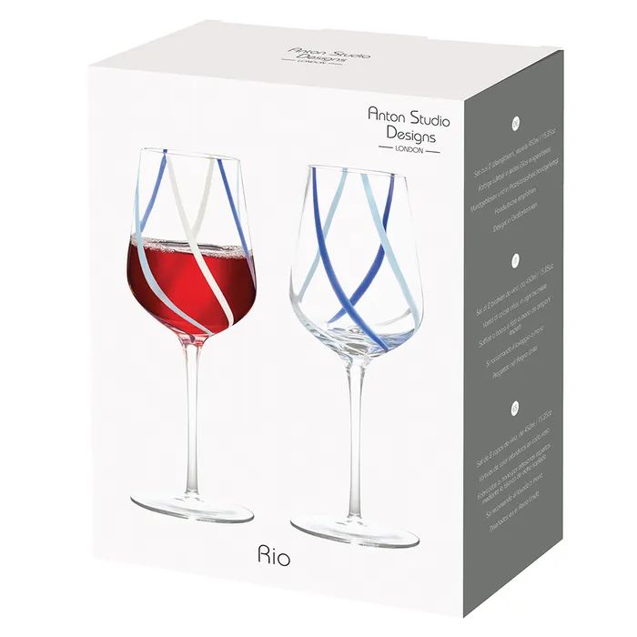 Anton Studio Rio Azure Wine Glasses, Set of 2 - Image 7