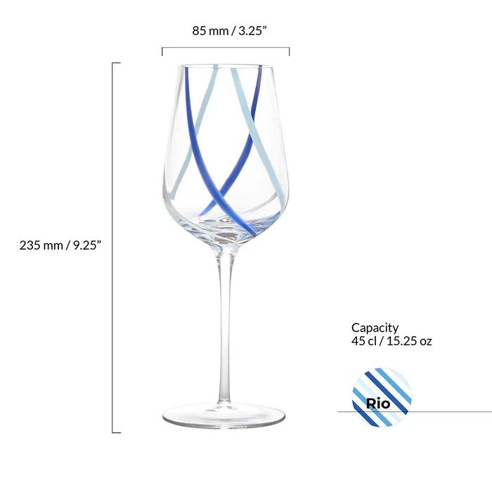 Anton Studio Rio Azure Wine Glasses, Set of 2 - Image 5