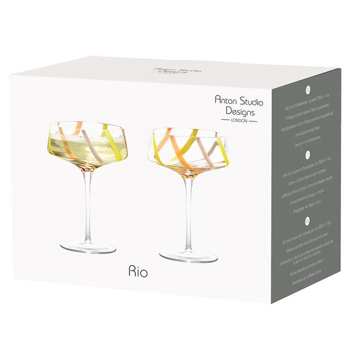 Anton Studio Rio Citrus Champagne Saucers, Set of 2 - Image 6