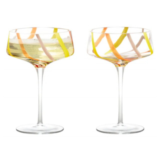 Anton Studio Rio Citrus Champagne Saucers, Set of 2
