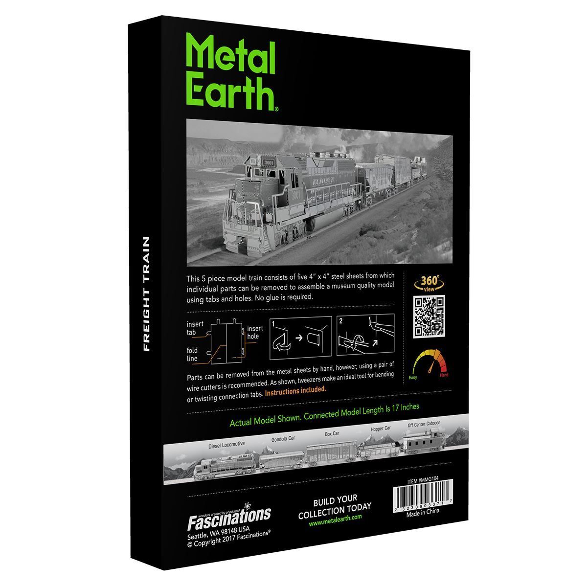 Metal Earth: Freight Train Set (includes Engine + 4 Cars) - Image 4