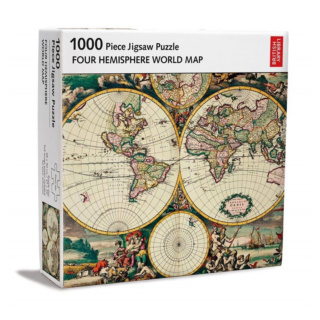 Museums & Galleries Jigsaw Puzzle, 1,000pc, Four Hemisphere World Map
