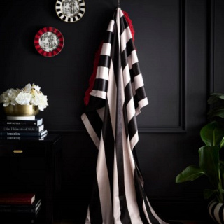 Ulster Weavers Throw, LLB Festivo Stripe Black, 130x180cm