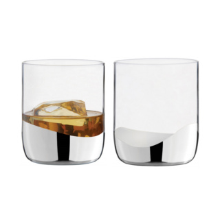 Anton Studio Wave DOF Tumblers, Silver, Set of 2