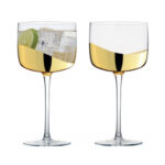 Anton Studio Wave Gin Glasses, Gold, Set of 2